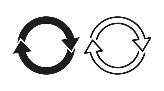 Minimalist refresh arrow icons set for web interface and digital application design.