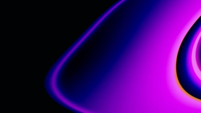 Purple Neon Liquid Metal Abstract Animation with Glowing Waves