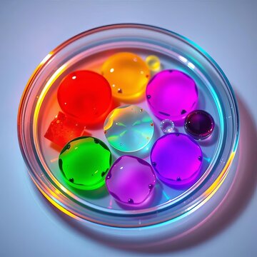 Stem cell differentiation plate with various colors, colors, research