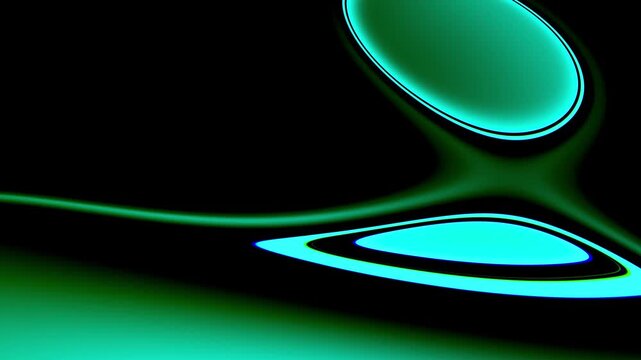 Teal Green Liquid Metal Abstract Animation with Cyan Fluid Wave Background