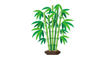 Fototapeta premium Illustration of a lush green bamboo plant in a pot