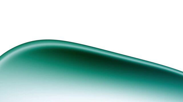 Teal and White Liquid Metal Abstract Background with Iridescent Fluid Waves