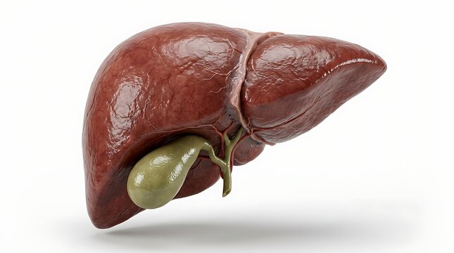 Human liver and gallbladder anatomical model