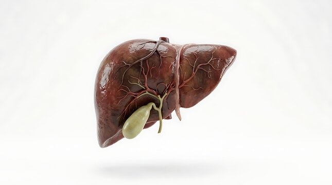 Human liver and gallbladder anatomical model