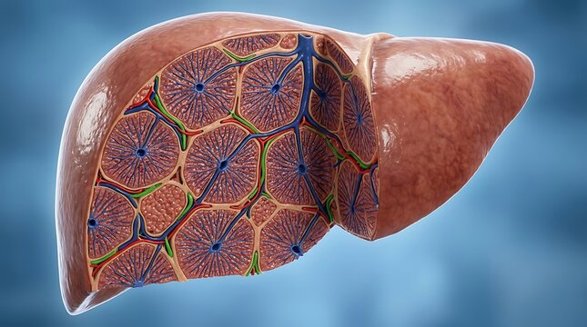 Anatomical model of human liver internal structure