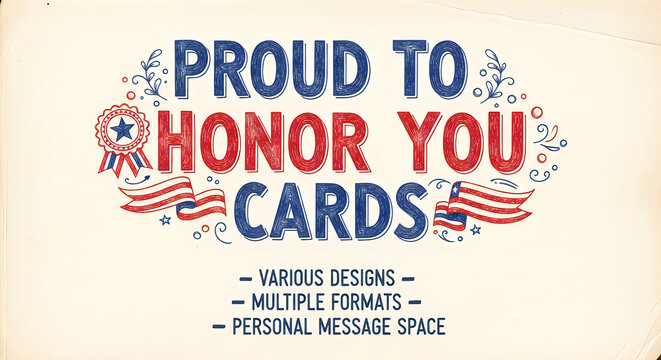 Proud to honor you veterans day greeting card with patriotic red white blue