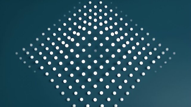 Abstract White Dot Grid Pattern on Dark Teal Background
