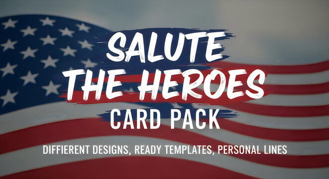 Salute the heroes card pack design for a patriotic veterans day celebration
