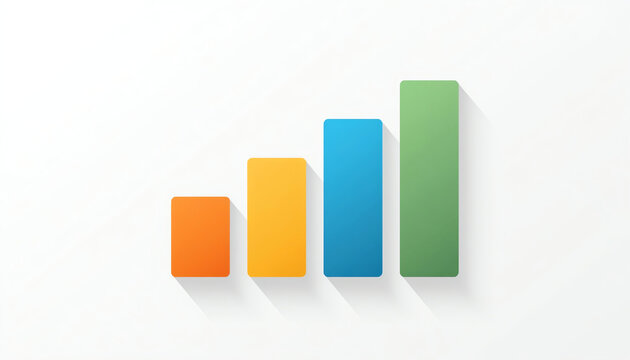 Decreasing bar graph icon isolated