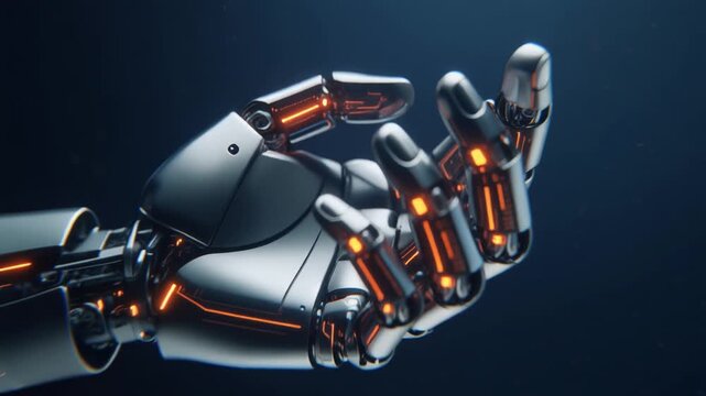 Robotic Hand Reaching Out, Artificial Intelligence and Future Technology Concept