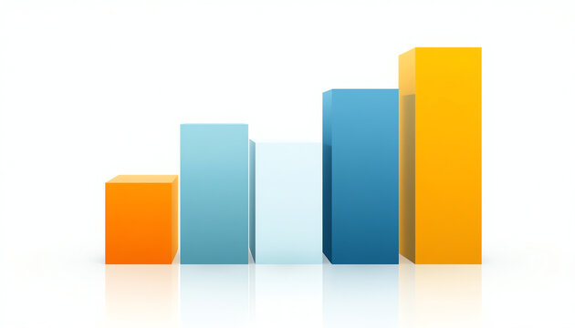 Decreasing bar graph icon isolated