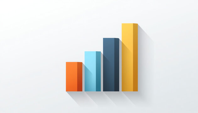 Decreasing bar graph icon isolated