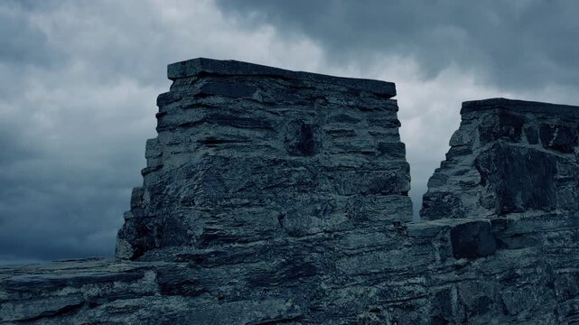 Stormy Sky Above Castle Wall