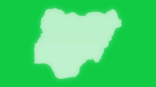 Nigeria VHS old screen effect map pop animation green background