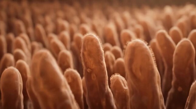 Microscopic view of human intestinal villus