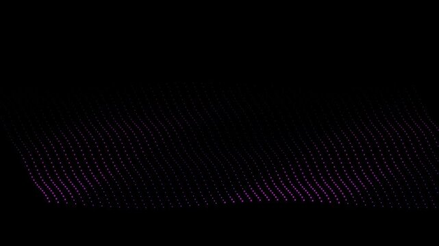 Abstract flowing pink particles wave on black background, digital motion graphics, futuristic energy flow