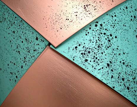 Modern Abstract Geometric Background with Soft Pink and Turquoise Colors