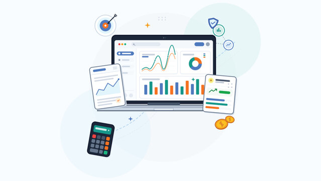 Financial Data Analysis and Business Growth Concept