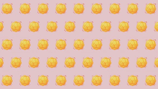 Cloudberry seamless loop pattern background design with cute orange fruit motifs
