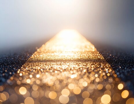 Golden Glitter Path Leading to Bright Light