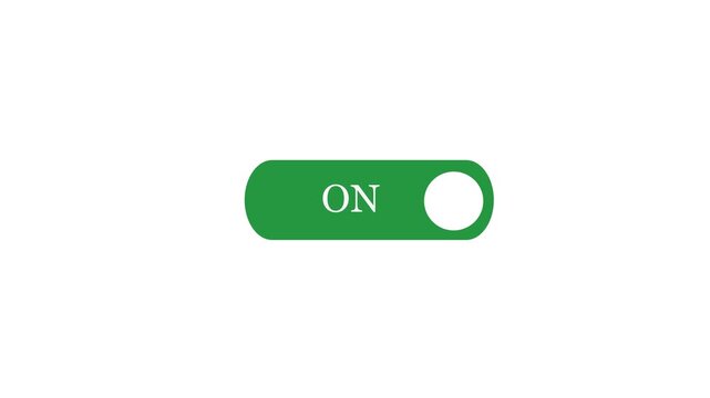 ON Toggle Switch Button Animation, Green Gradient Slider Turning On, UI UX Interface Element