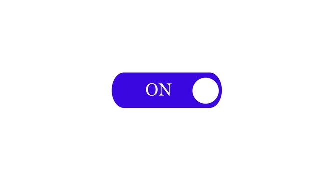 ON Toggle Switch Button Animation, Blue Gradient Slider Turning On, UI UX Interface Element