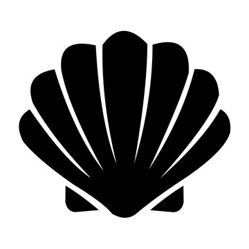 seashell black silhouette coastal nature icon