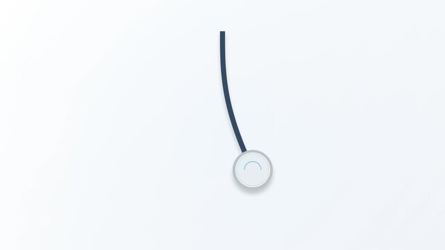 Pendulum Oscillation: A simple pendulum composed of a bob and a string swings gracefully, demonstrating the principles of physics and motion against a clean background.