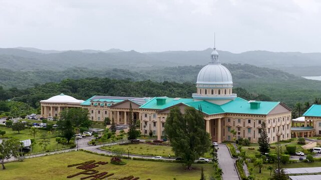 Aerial View of the Capitol Building in Ngerulmud, Palau