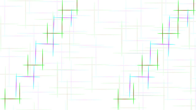 Abstract Minimal Stair Step Line Pattern with Pastel Rainbow Gradient on White Background