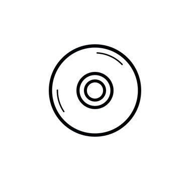 CD Disc Outline Vector Symbol for Media Storage
