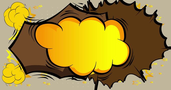 Cartoon background animation, comic book backdrop video. Retro comics pop art design.