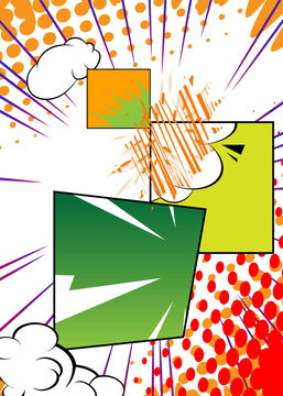 Cartoon background, awesome comic book backdrop. Cool retro vector comics pop art design.
