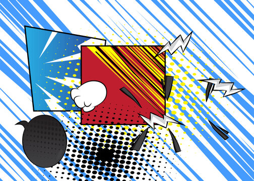 Cartoon background, awesome comic book backdrop. Cool retro vector comics pop art design.