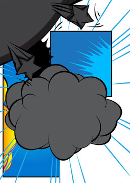 Cartoon background, awesome comic book backdrop. Cool retro vector comics pop art design.