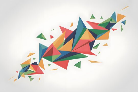 Colorful geometric abstract design with overlapping shapes
