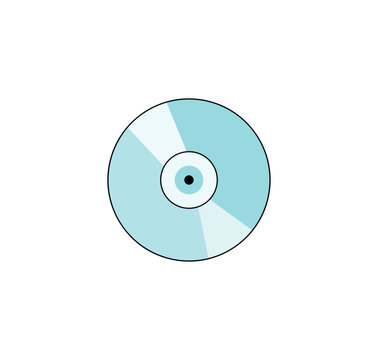 Glossy Blue CD Disc Icon Vector, Circular Media Symbol for Digital Design