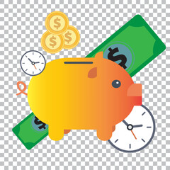 Fototapeta premium Business and Financial Management Vector Icon Set for Corporate Strategy, Investment, Finance, Marketing, and Time Management