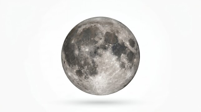 Full moon isolated on a white background