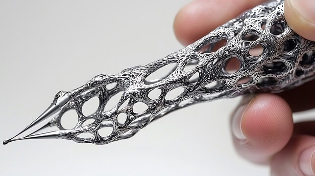 Intricate 3 d printed metal pen
