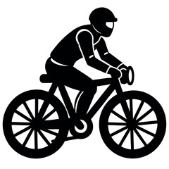 Fototapeta premium Bike rider silhouette on white background 