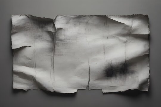 Crumpled old paper with dark smudge mark