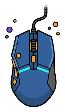 Gaming mouse top-down view vector illustration isola.... Generative AI