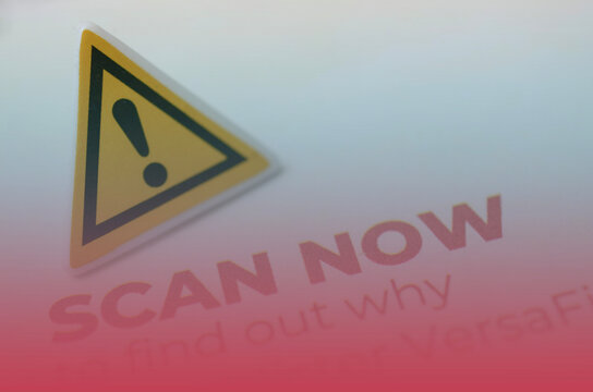 QR Code Security Warning with Alert Sign for Scam Prevention