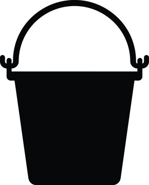 Black bucket icon with handle