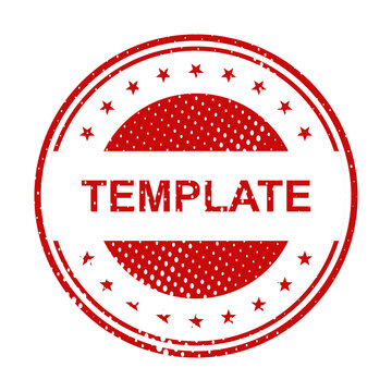 Red vintage stamp template with word placeholder illustration