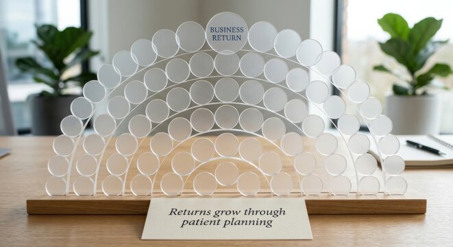 Arrangement of Acrylic Discs Showcasing Business Growth and Patient Planning