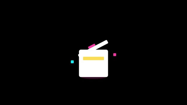 Minimalist 3D Movie Clapperboard Icon for Video Production and Cinema Design on Black Background