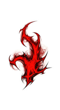 Red flame abstract design element.