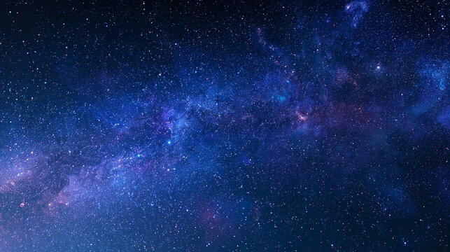 輝く星々と天の川銀河の美しい夜空の風景